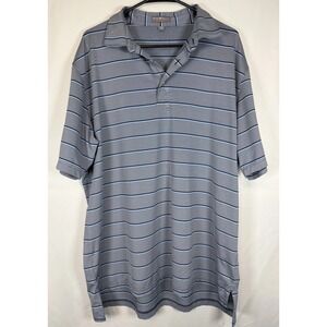 Peter Millar Polo Shirt Mens XL Summer Comfort Performance Golf Gray Striped